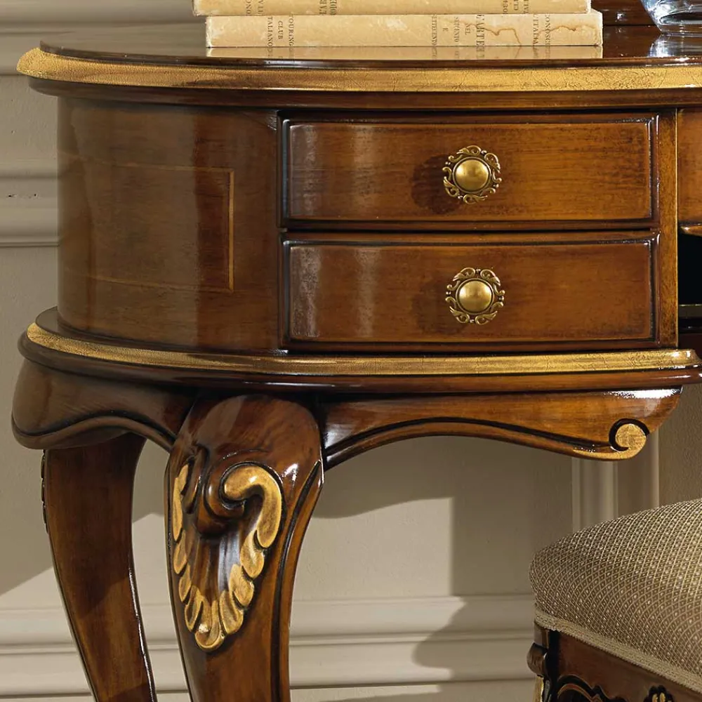 Wohnen Italienische Möbel|Schminktische*Frisiertisch & Hocker im Italienischen Stil - Carlenna (zweiteilig)