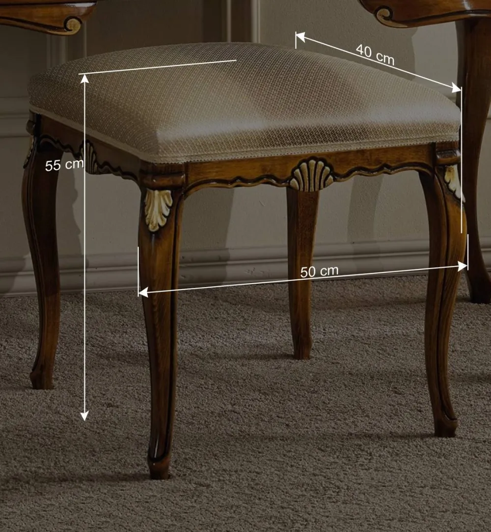 Wohnen Italienische Möbel|Schminktische*Frisiertisch & Hocker im Italienischen Stil - Carlenna (zweiteilig)