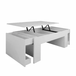 Wohnen Designermöbel*Funktioneller Sofatisch Lotta in Weiß 110x60cm