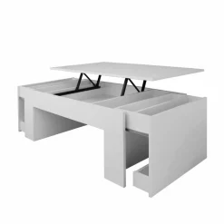 Wohnen Designermöbel*Funktioneller Sofatisch Lotta in Weiß 110x60cm