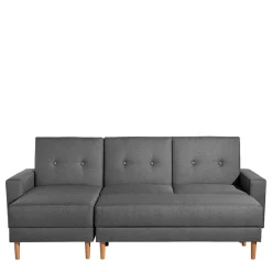 Wohnen Retro Möbel|Schlafsofas*Funktionelles Ecksofa in Dunkelgrau - Kalastania (zweiteilig)