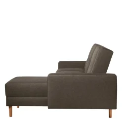 Wohnen Funktionsecksofa in Braun mit Erle - Iljona (zweiteilig)