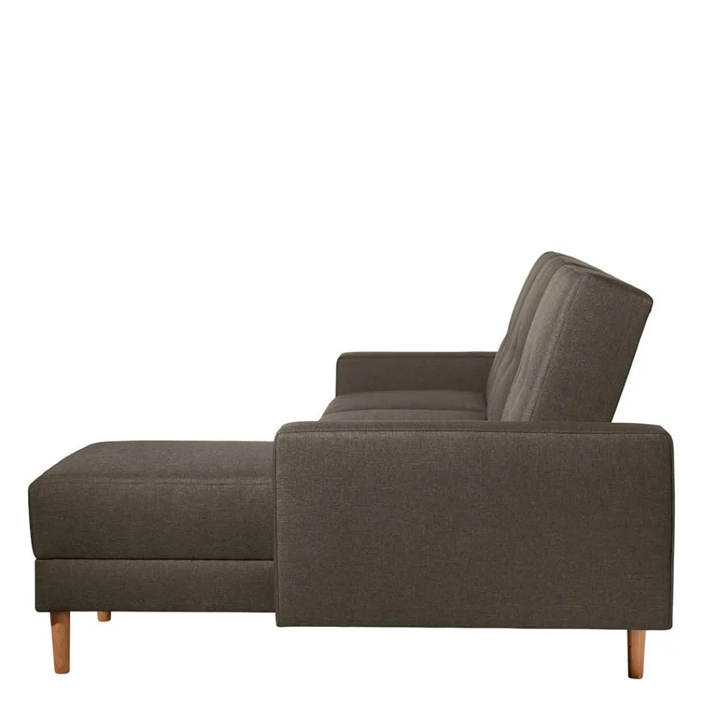 Wohnen Funktionsecksofa in Braun mit Erle - Iljona (zweiteilig)