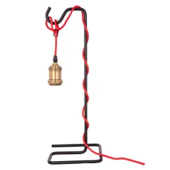 Wohnen Galgen Design Tischleuchte in Schwarz Rot - Lacuva