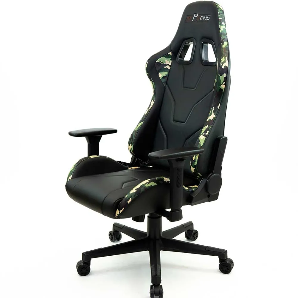 Wohnen Gamer Drehstuhl in Schwarz & Camouflage - Babeny
