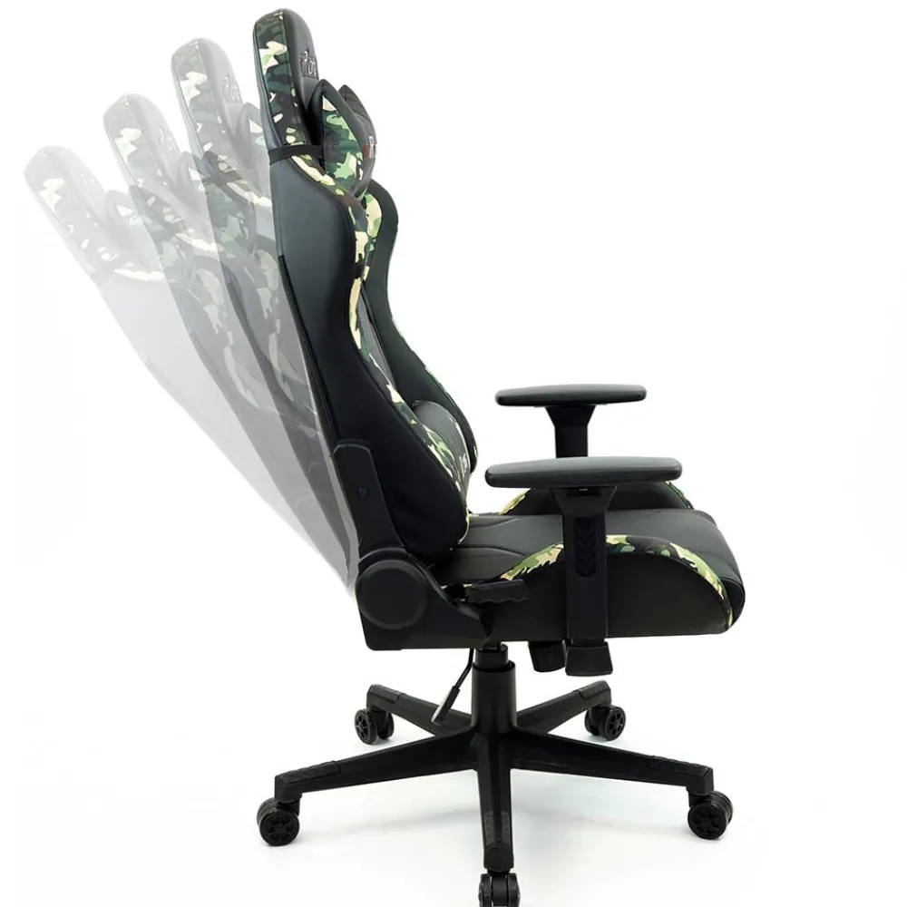 Wohnen Gamer Drehstuhl in Schwarz & Camouflage - Babeny