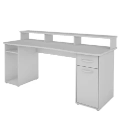 Wohnen Gaming PC Tisch in Weiß - 180x65 cm - Rotonda