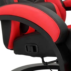 Wohnen Gaming Stuhl mit Ringgestell in Schwarz mit Rot - Crentin