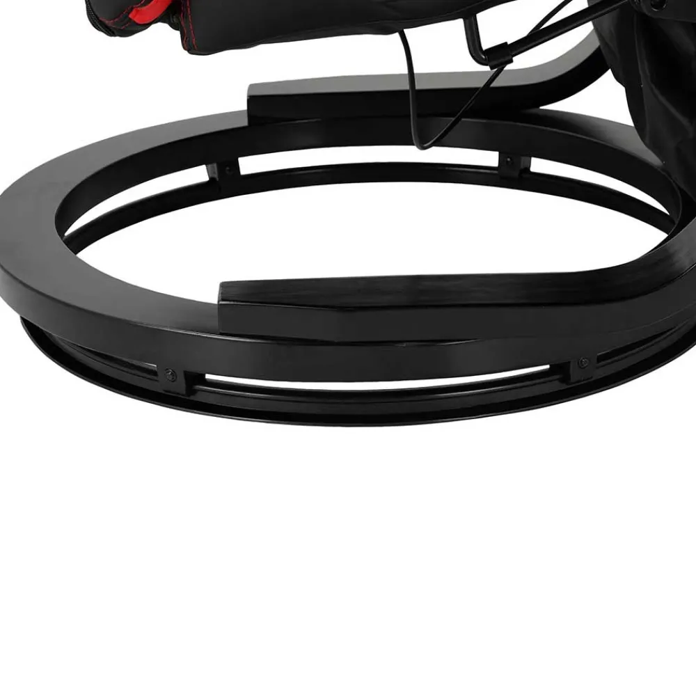 Wohnen Gaming Stuhl mit Ringgestell in Schwarz mit Rot - Crentin