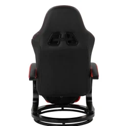 Wohnen Gaming Stuhl mit Ringgestell in Schwarz mit Rot - Crentin