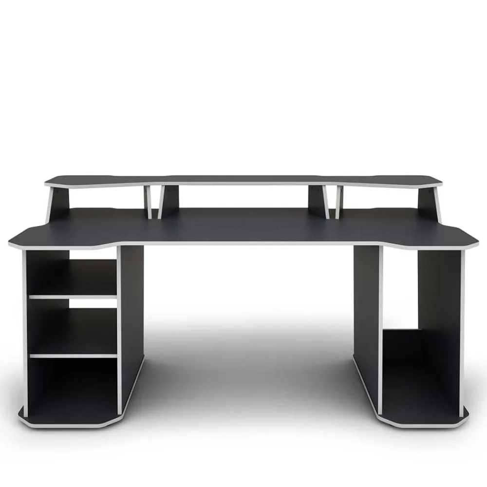 Wohnen Gaming-Computertisch in Anthrazit mit Weiß - Couras