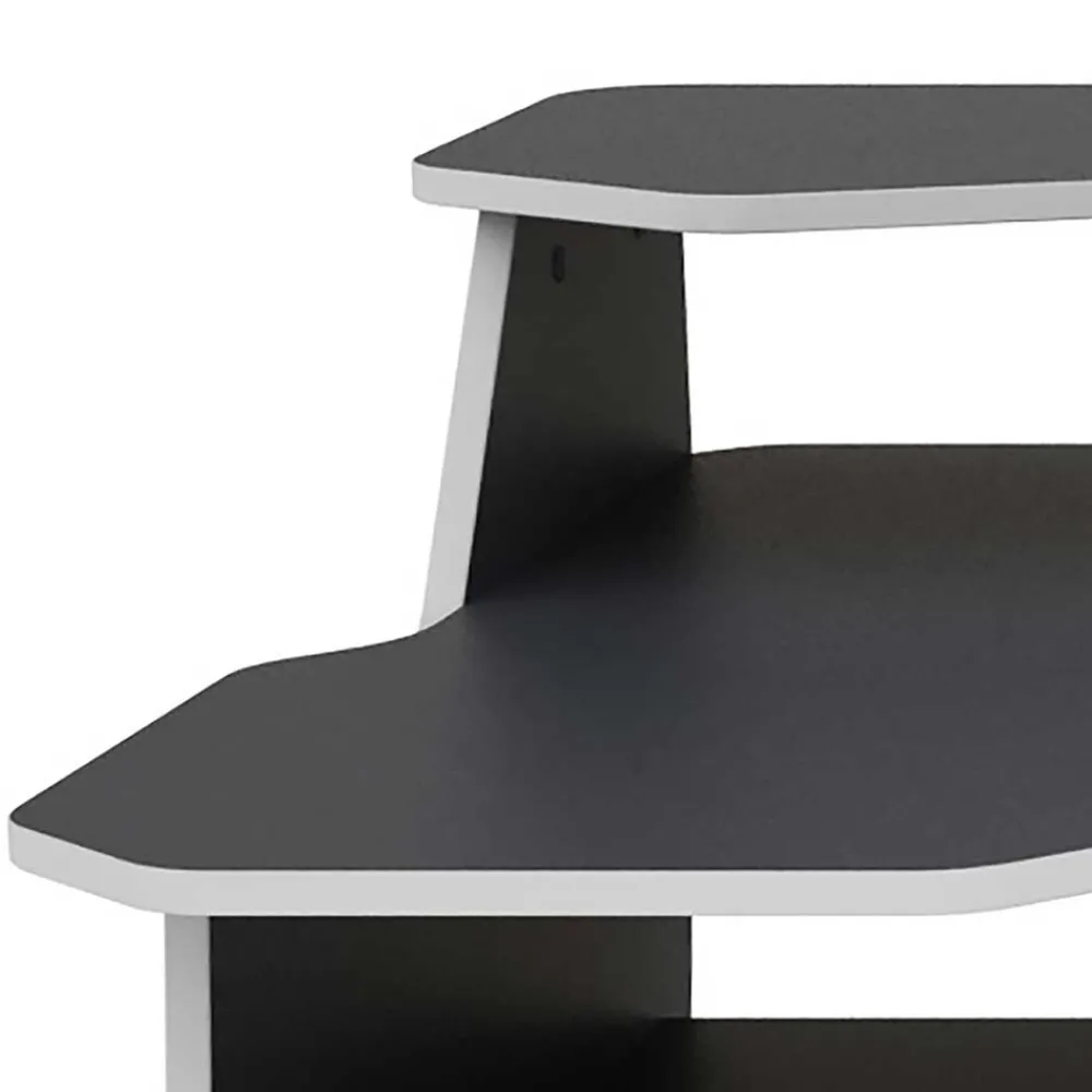 Wohnen Gaming-Computertisch in Anthrazit mit Weiß - Couras