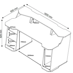 Wohnen Gaming-Computertisch in Anthrazit mit Weiß - Couras