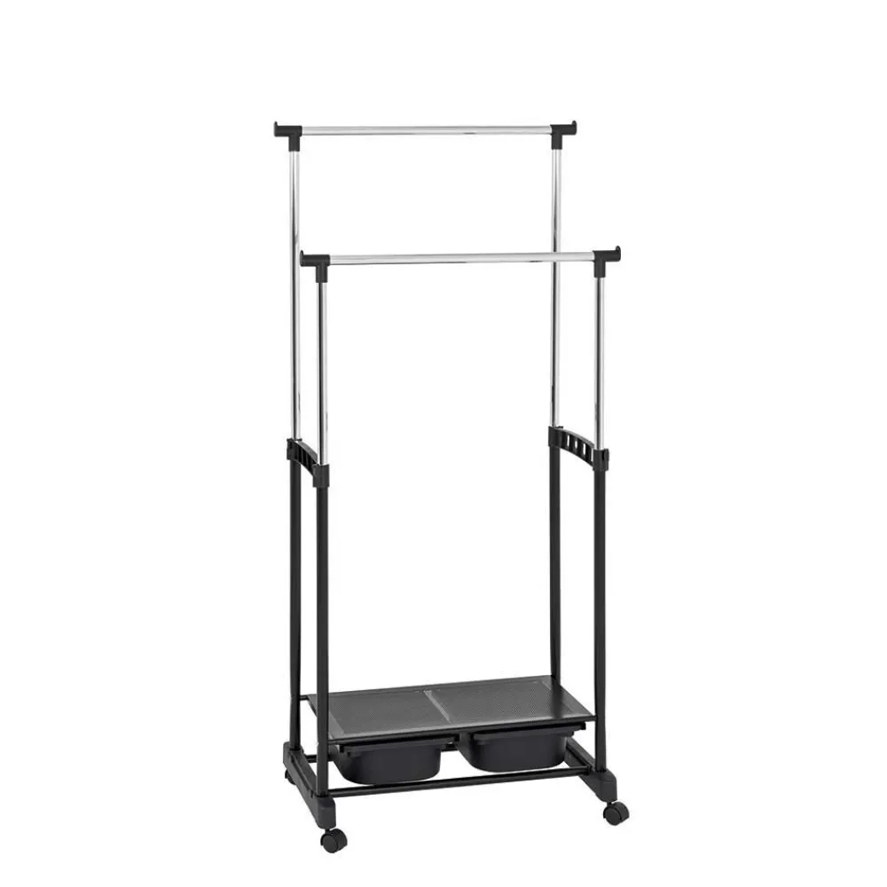 Wohnen Herrendiener*Garderobe auf Rollen Peritos mit Schuhablage