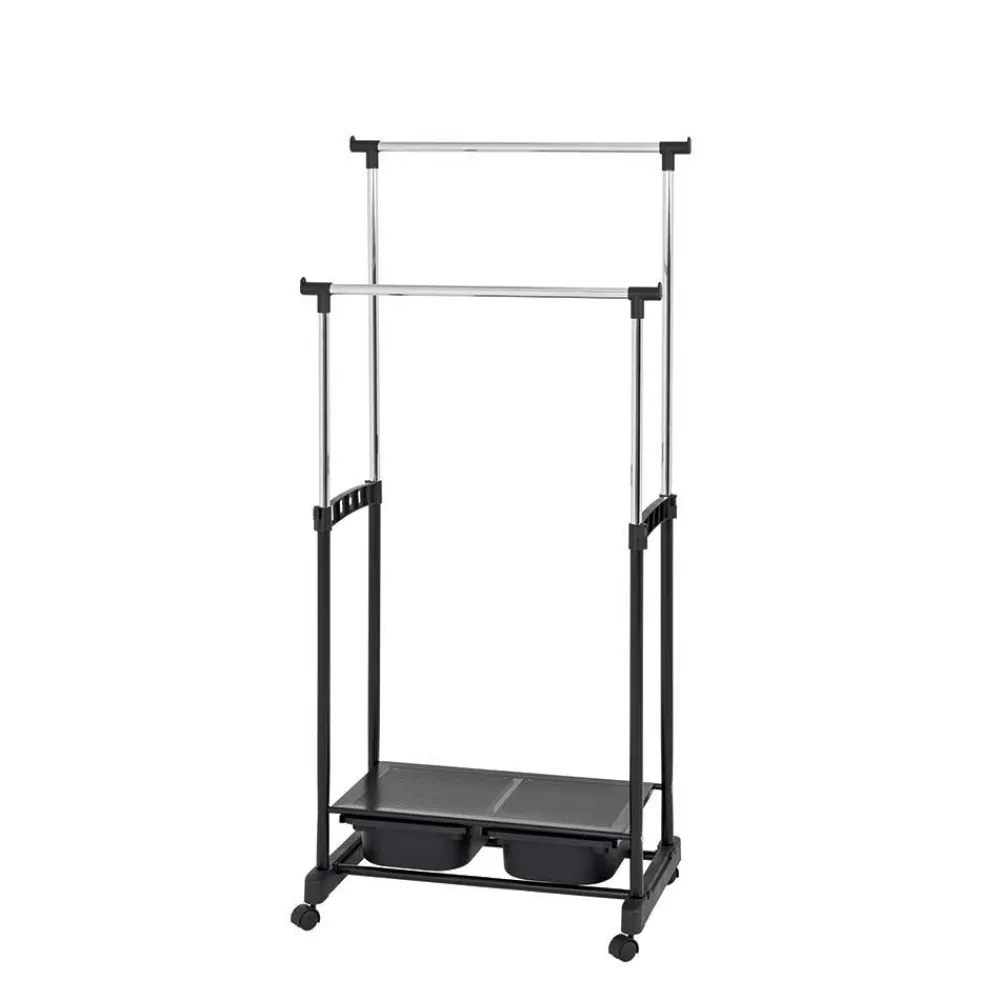 Wohnen Herrendiener*Garderobe auf Rollen Peritos mit Schuhablage