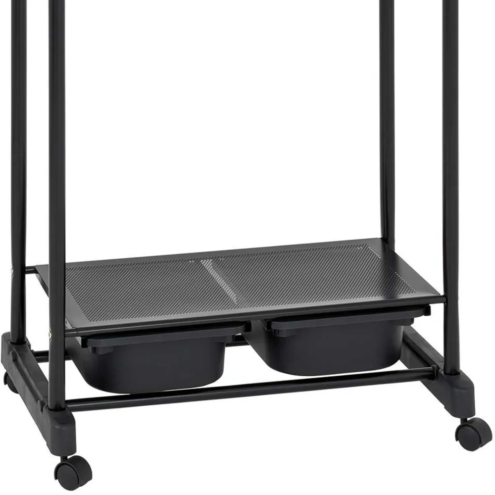 Wohnen Herrendiener*Garderobe auf Rollen Peritos mit Schuhablage