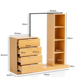 Wohnen Garderobe mit Schubladen und Fächern - Jannick