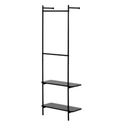 Wohnen Schwarze Möbel|Loft Möbel*Garderobe mit Schuhablage für die Wandmontage - Lakrym