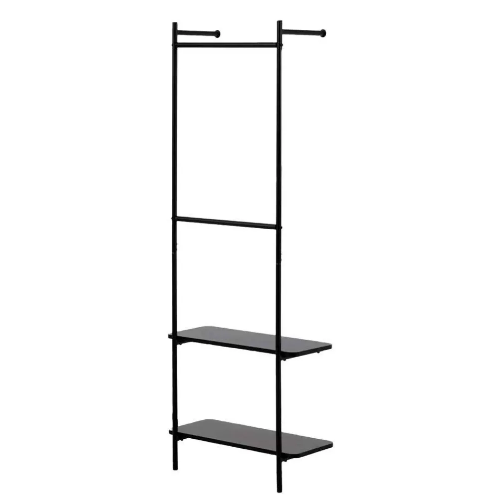 Wohnen Schwarze Möbel|Loft Möbel*Garderobe mit Schuhablage für die Wandmontage - Lakrym