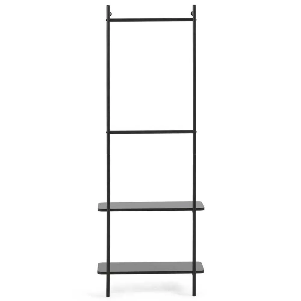 Wohnen Schwarze Möbel|Loft Möbel*Garderobe mit Schuhablage für die Wandmontage - Lakrym