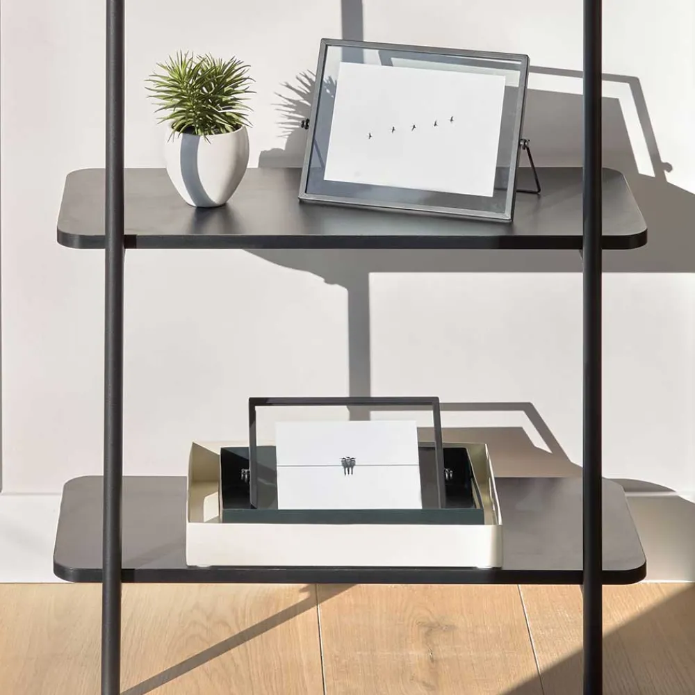 Wohnen Schwarze Möbel|Loft Möbel*Garderobe mit Schuhablage für die Wandmontage - Lakrym