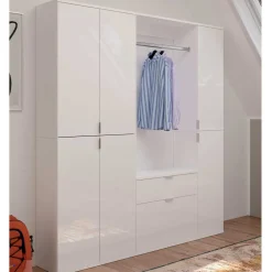 Wohnen Garderoben Block mit Stange 152 cm breit - Ejulia (dreiteilig)