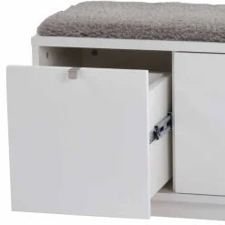 Wohnen Schuhschränke|Garderobenbänke*Garderobenbank Gorfu in Weiß Grau