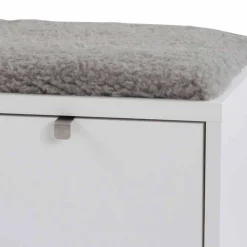 Wohnen Schuhschränke|Garderobenbänke*Garderobenbank Gorfu in Weiß Grau