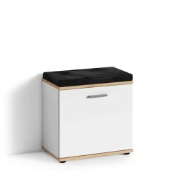 Wohnen Garderobenbank in Weiß mit Wildeiche Dekor - Yumagno