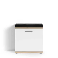 Wohnen Garderobenbank in Weiß mit Wildeiche Dekor - Yumagno