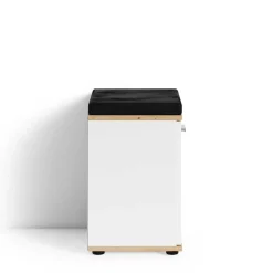 Wohnen Garderobenbank in Weiß mit Wildeiche Dekor - Yumagno