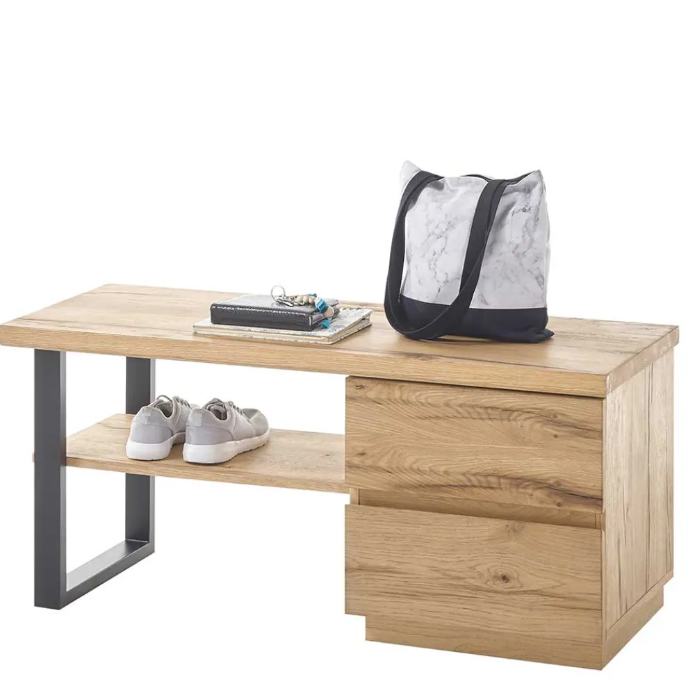 Wohnen Garderobenbank mit Schuhablage & zwei Schubladen - Elbow