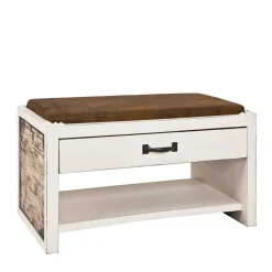 Wohnen Garderobenbank Oficina in Weiß Braun