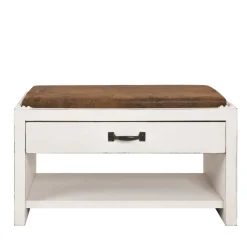 Wohnen Garderobenbank Oficina in Weiß Braun