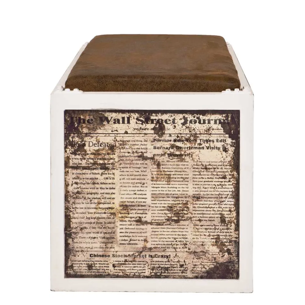 Wohnen Garderobenbank Oficina in Weiß Braun