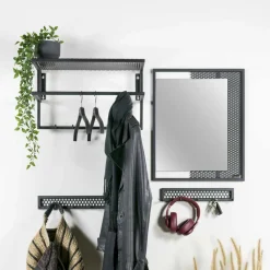 Wohnen Garderoben|Garderoben*Garderobenhakenleiste aus Stahl in Schwarz - Orcia