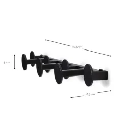 Wohnen Garderoben-Hakenleiste in Schwarz - Mia