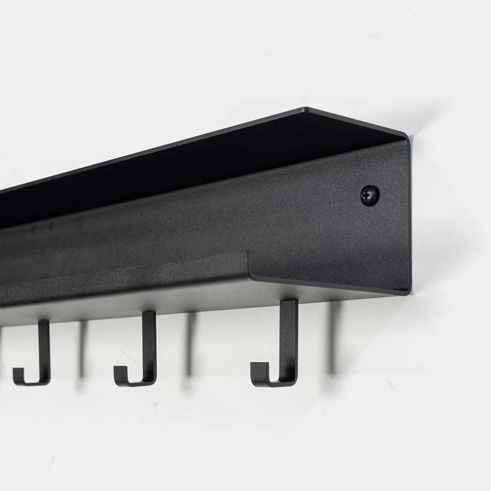 Wohnen Garderobenleiste aus schwarzem Stahl - Badehma