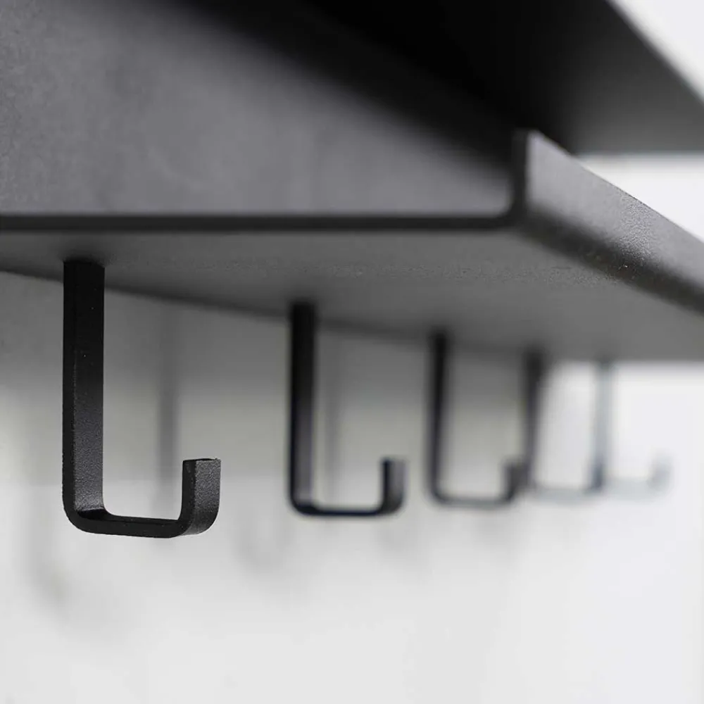 Wohnen Garderobenleiste aus schwarzem Stahl - Badehma