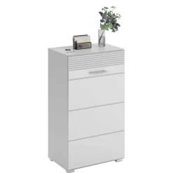 Wohnen Weiße Möbel|Glasmöbel*Garderobenmöbel Block Set - Sumatra (fünfteilig)