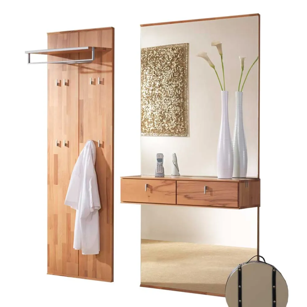 Wohnen Glasmöbel|Diele Komplett*Garderobenmöbel Coestra aus Kernbuche (zweiteilig)