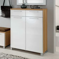 Wohnen Garderoben|Garderoben*Garderobenmöbel Set Wynoca in Weiß Glas beschichtet (fünfteilig)