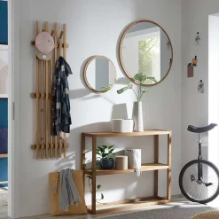 Wohnen Garderoben|Garderoben*Garderobenpaneel aus Eichenholz Leisten - Gangizo