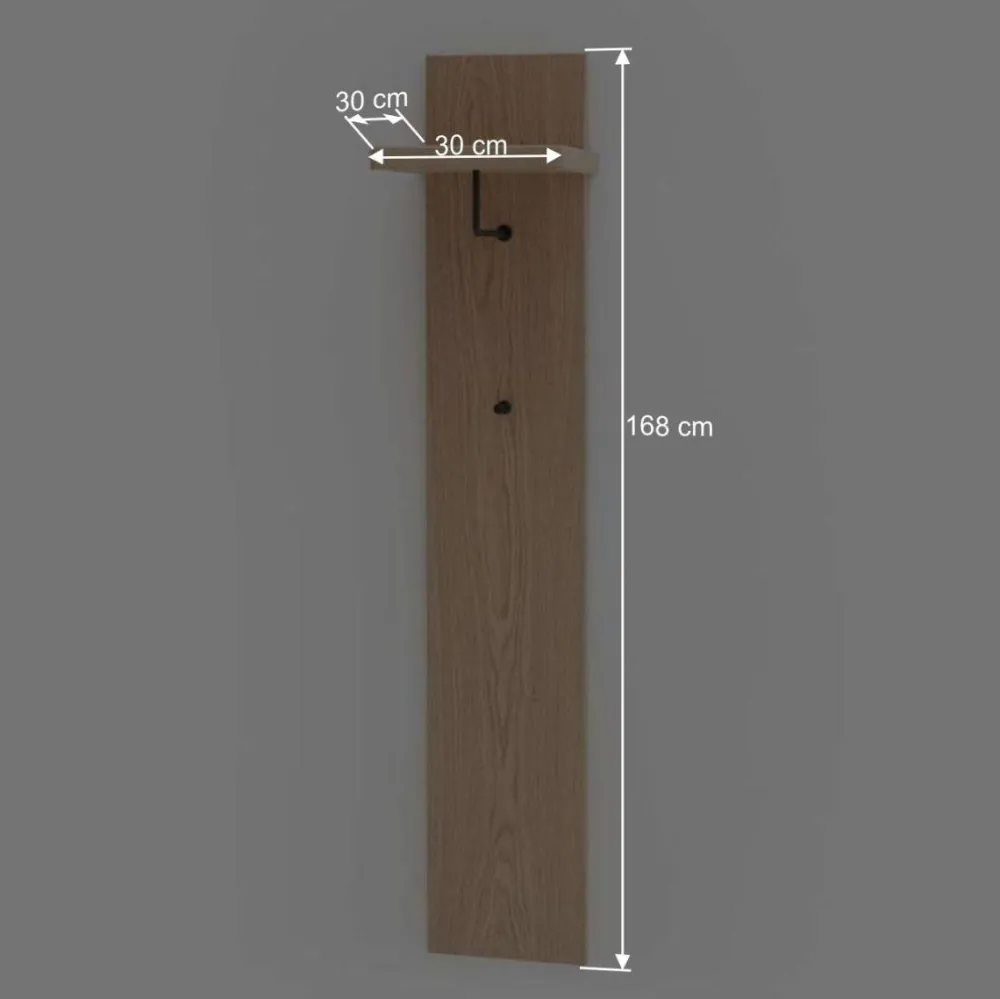 Wohnen Garderobenpaneel in Eiche Bianco - Arkadiuz