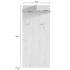 Wohnen Garderoben|Garderoben*Garderobenpaneel in Weiß mit Schwarz - Etelon