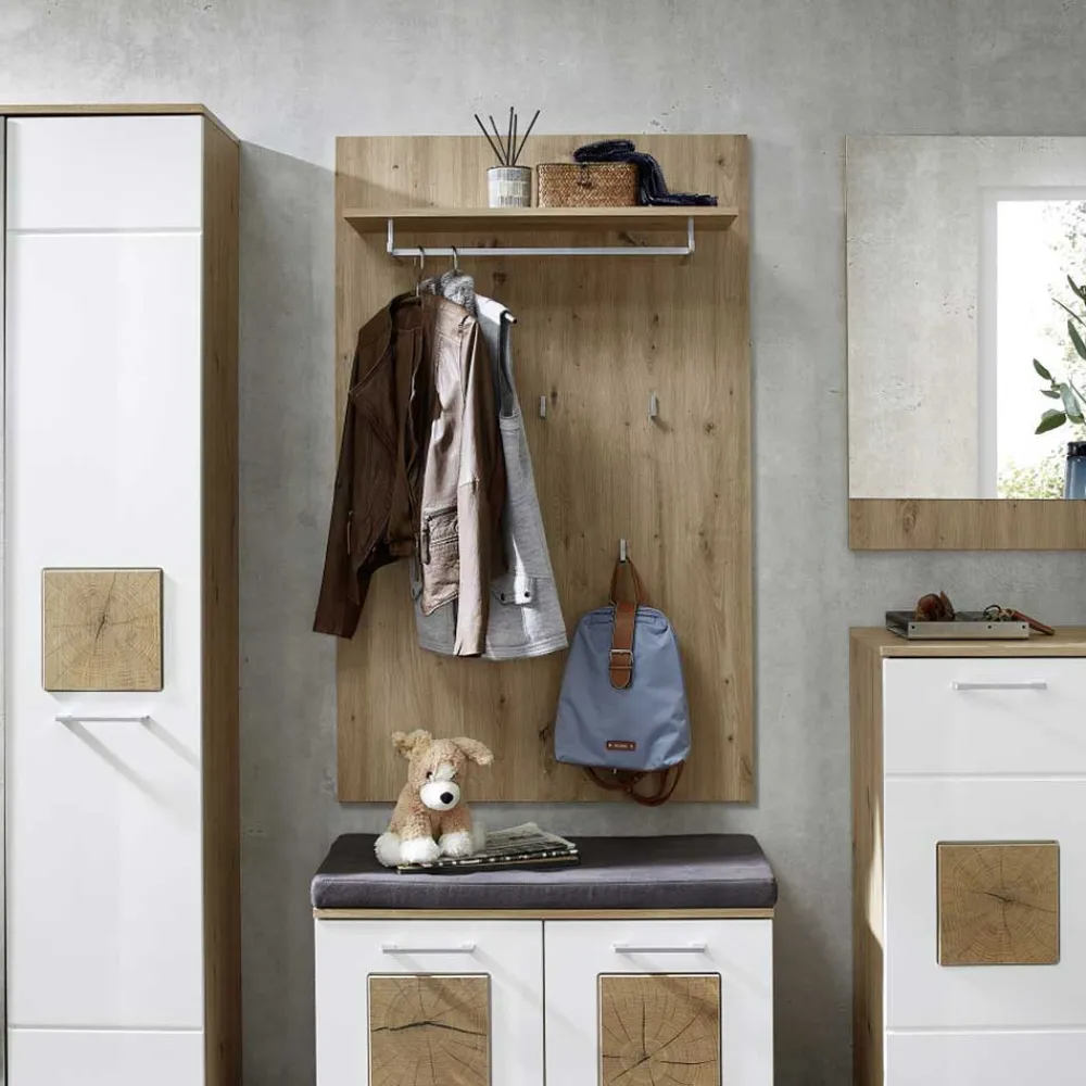 Wohnen Bürogarderoben|Garderoben*Garderobenpaneel in Wildeiche Holzoptik - Zelio