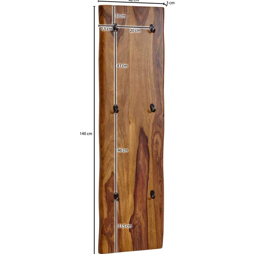 Wohnen Garderobenpaneel massiv im rustikalen Stil - Elmin