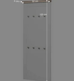 Wohnen Garderobenpaneel mit 8 Kleiderhaken - Nudion