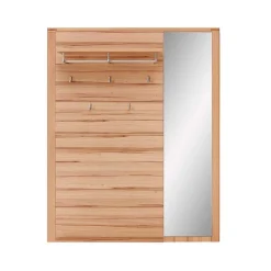 Wohnen Garderobenpaneel mit Spiegel in Kernbuche - Viktorion