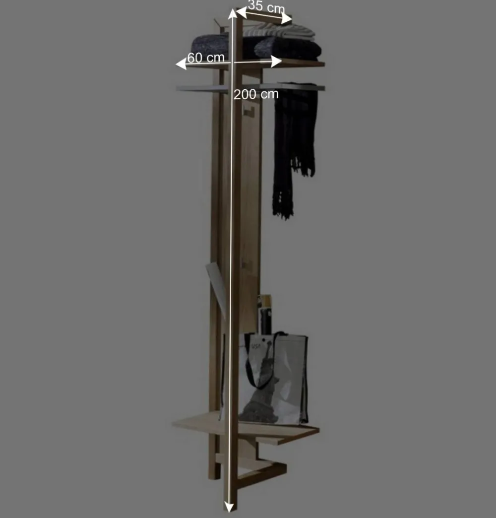 Wohnen Garderobenpaneel Natrius aus Wildeiche massiv